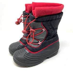 Chill Chasers by Buster Brown Insulated Snow Boots Youth Size 3M Black‎ Red